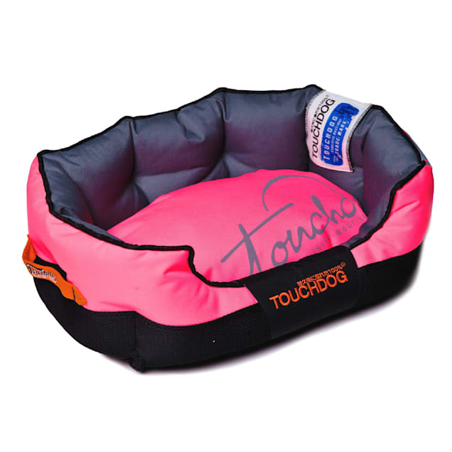 Touchdog Pink Performance-Max Sporty Comfort Cushioned Dog Bed, 25.6" L X 15.7" W - Carousel image #1