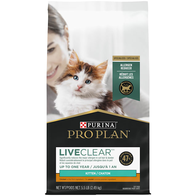 Purina Pro Plan LiveClear Chicken & Rice Formula Dry Food for Kittens, 5.5 lbs. - Carousel image #1