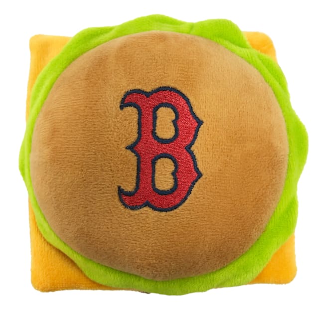 Pets First Boston Red Sox Hamburger Dog Toy, Medium
