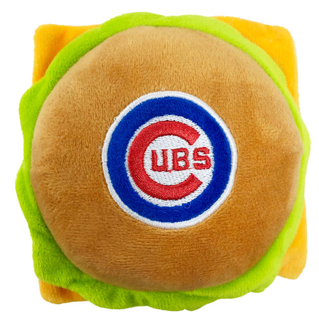 Pets First Chicago Cubs Hamburger Dog Toy, Medium
