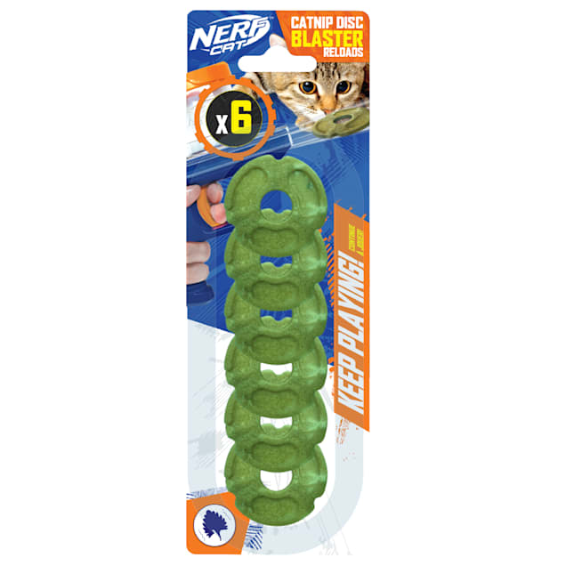 Nerf Catnip Discs for Cats Chew & Fetch Toy Pack of 6