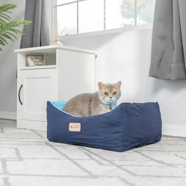 Armarkat Navy/Sky Blue Pet Bed, 21.5 " L X 18" W X 8" H - Carousel image #1