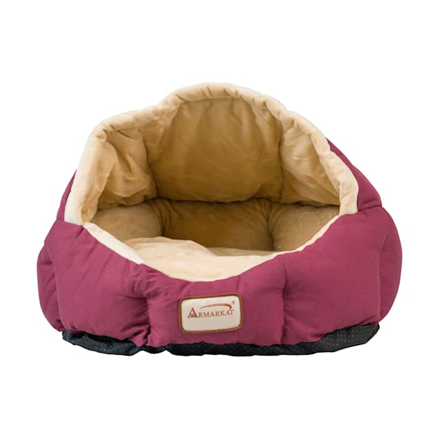 Armarkat Burgundy/Ivory Pet Bed, 18" L X 14"  W X 11" H - Carousel image #1