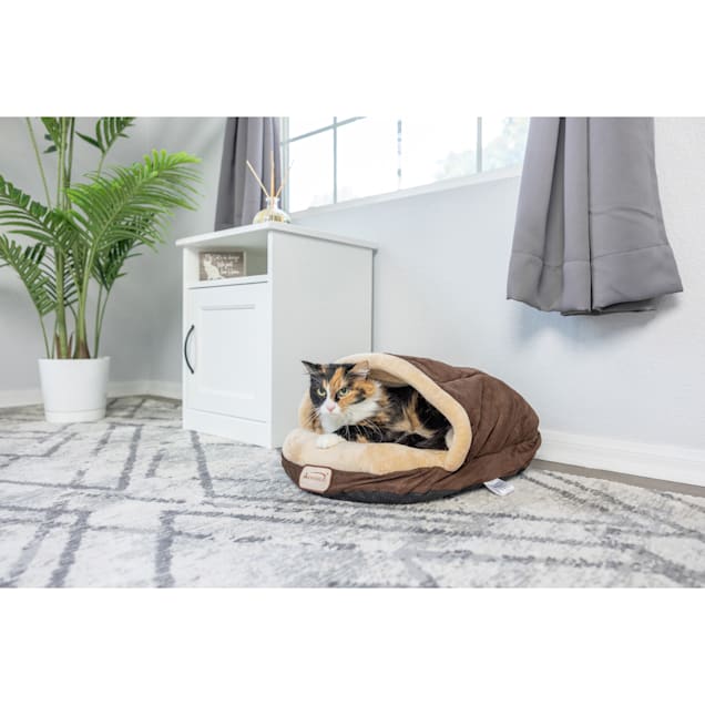 Armarkat Mocha/Beige Slipper Shape Pet Bed, 21" L X 16" W X 12" H - Carousel image #1