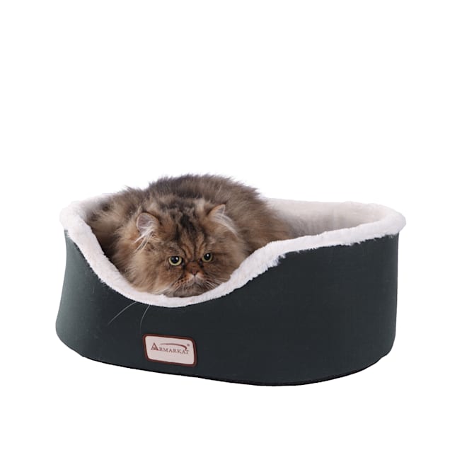 Armarkat Laurel Green/Ivory Oval Pet Cuddle House Pet Bed, 19" L X 18" W X 8" H - Carousel image #1