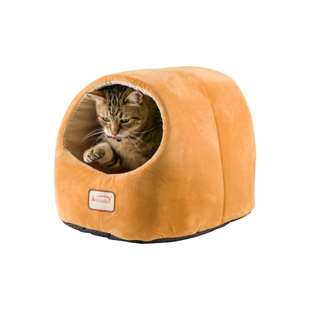 Armarkat Brown/Ivory Cave Shape Pet Bed, 17"  L X 12"  W X 14" H - Carousel image #1