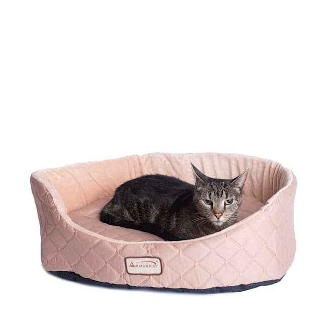 Armarkat Pink Round Oval Cuddle Nest Lounger Pet Bed, 21" L X 21" W X 8" H - Carousel image #1
