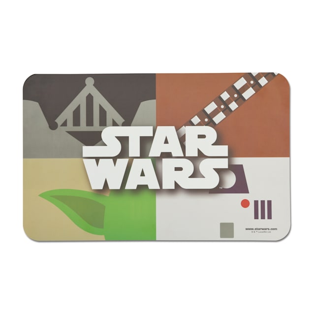 Fetch for Pets Star Wars Logo Character Pattern Dog Bowl Placemat, 19" L X 12" W - Carousel image #1