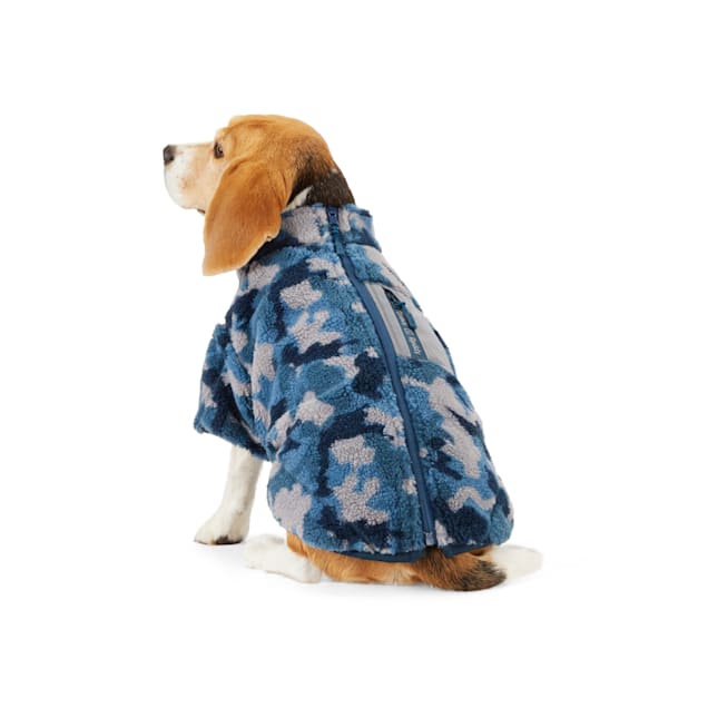 Reddy Navy Camo Faux-Shearling Reversible Dog Jacket, XX-Small - Carousel image #1