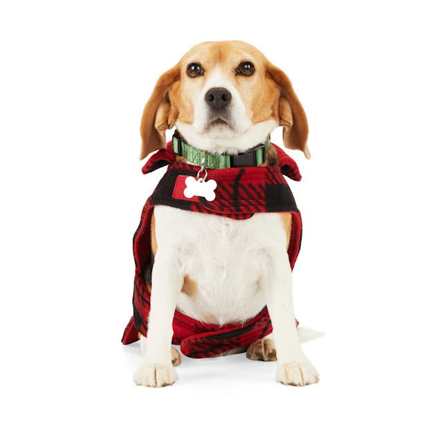 YOULY The Nature Lover Red Plaid Reversible Dog Cozy Coat, X-Small/Small - Carousel image #1