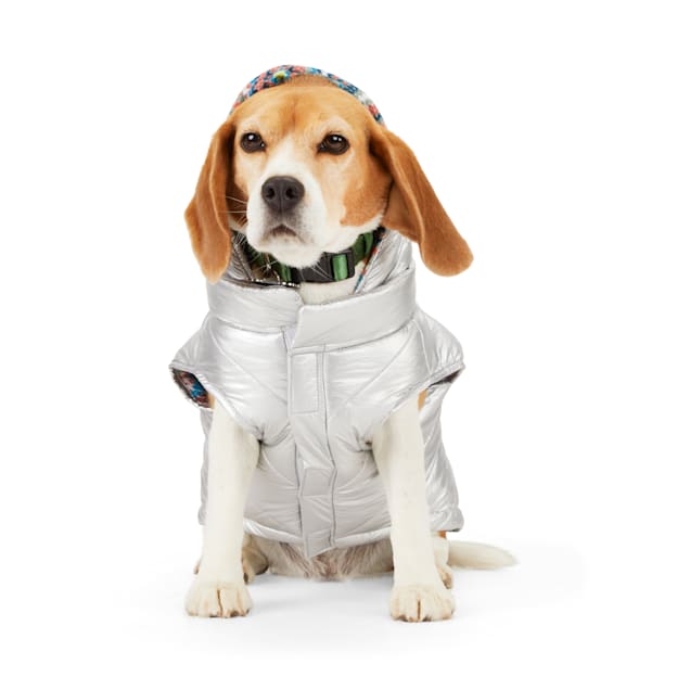 YOULY The Explorer Metallic Dog Puffer Jacket, XX-Small - Carousel image #1