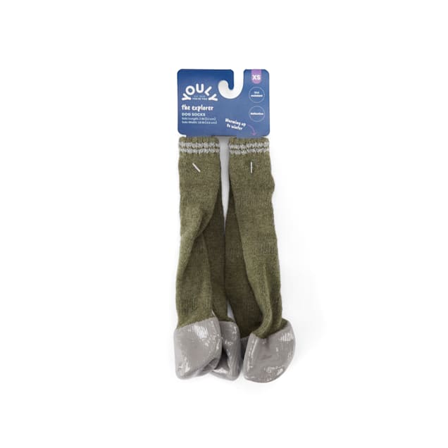 YOULY The Explorer Olive Dog Socks, X-Small - Carousel image #1