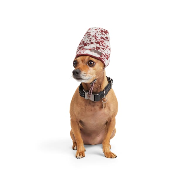 Reddy Camo Burgundy Reversible Dog Beanie, X-Small/Small - Carousel image #1