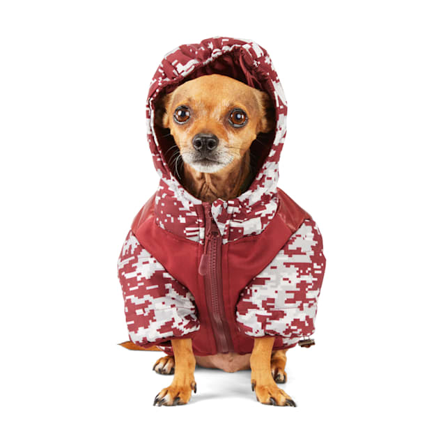 Reddy PrimaLoft Superior Warmest Insulation Burgundy Camo Dog Puffer Jacket, XX-Small - Carousel image #1