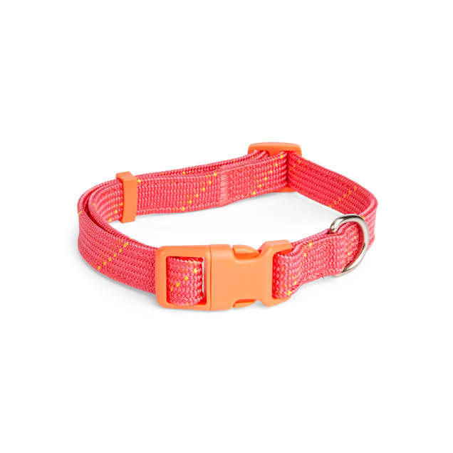 YOULY The Wanderer Red & Orange Patterned Dog Collar, Medium