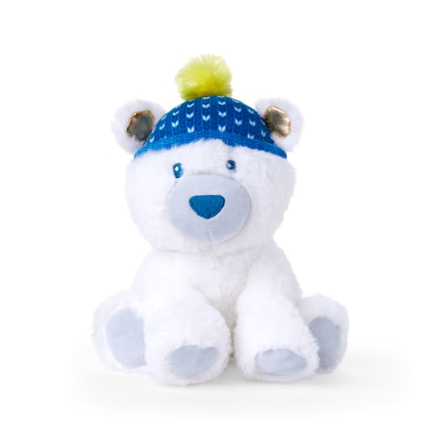 YOULY Started As A Bottle Recycled & Reinvented Arctic Polar Bear Plush Dog Toy, Medium - Carousel image #1
