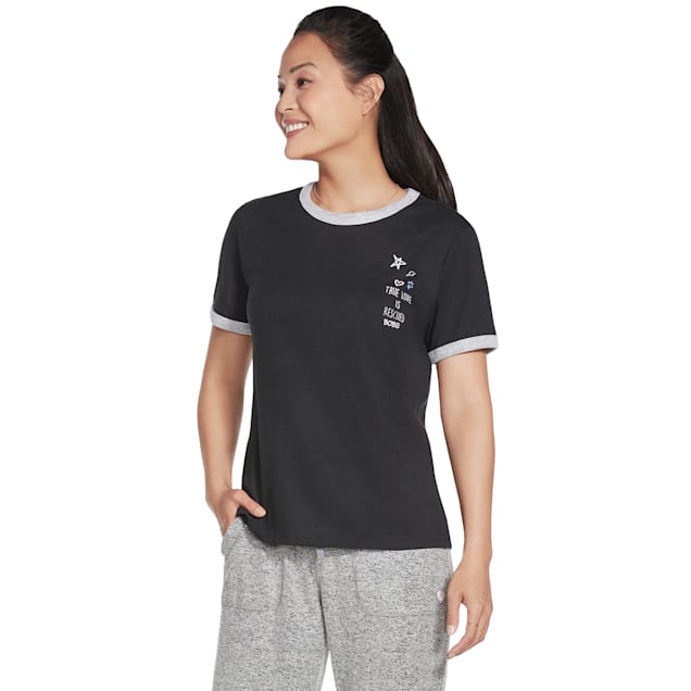 BOBS from Skechers Black True Love Ringer Tee, Small - Carousel image #1