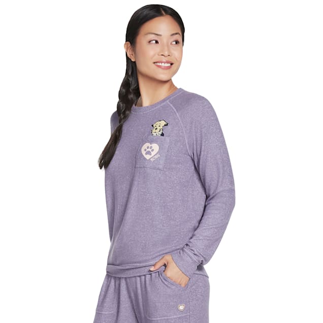BOBS from Skechers Purple Dapper Cozy Pullover Shirt, Large - Carousel image #1
