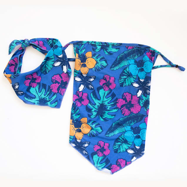American Fashion Network Pet and Parent Floral Bandana & Mask Set, Small/Medium - Carousel image #1