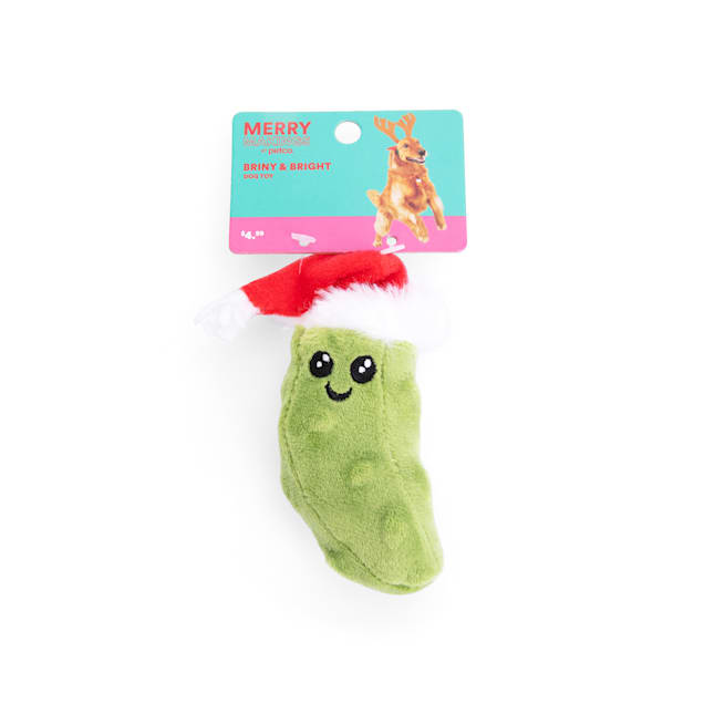 Merry Makings Plush Naughty Pickle Dog Toy, Large