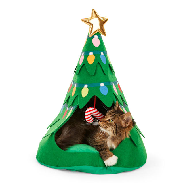 Merry Makings All Spruced Up Christmas Tree Cat Bed, 18" L X 18" W X 16" H - Carousel image #1