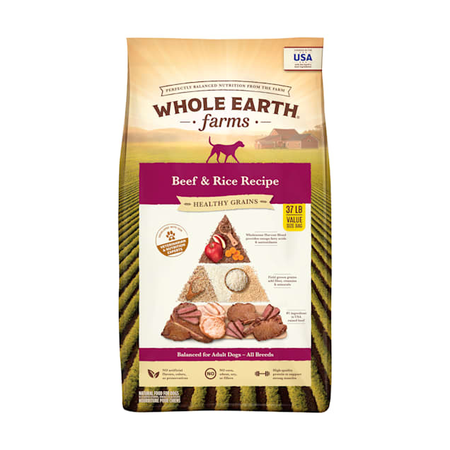 Whole Earth Farms Healthy Grains Beef and Rice Recipe Dry Dog Food, 37 lbs. - Carousel image #1
