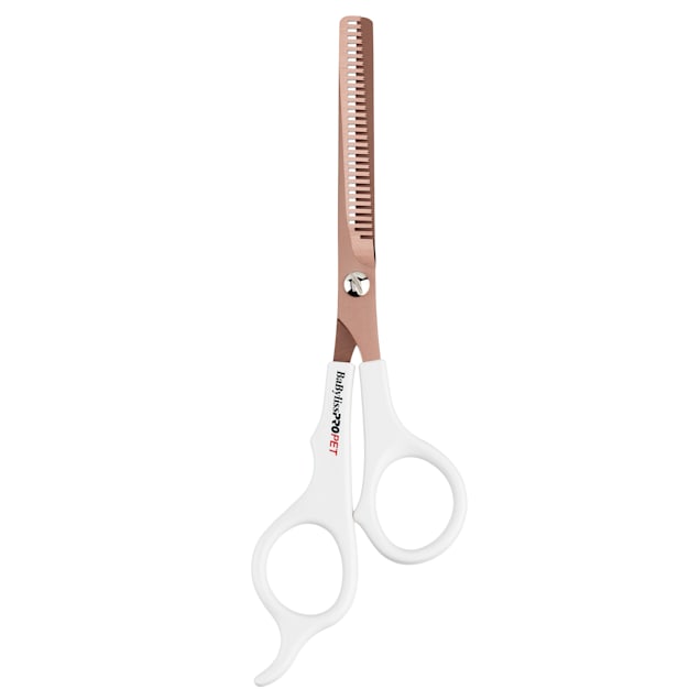BaByliss PRO PET Rose Gold Titanium Thinning Shears for Dogs