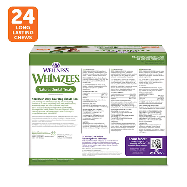 Whimzees Large Natural Dental Value Box Dog Treats 3.1 lbs