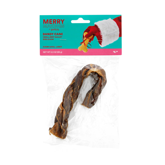 Merry Makings Dandy Cane Beef Small Gullet Dog Chew, 2.3 oz. - Carousel image #1