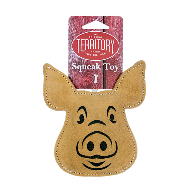 Territory Natural Leather Pig Dog Toy - Carousel image #1