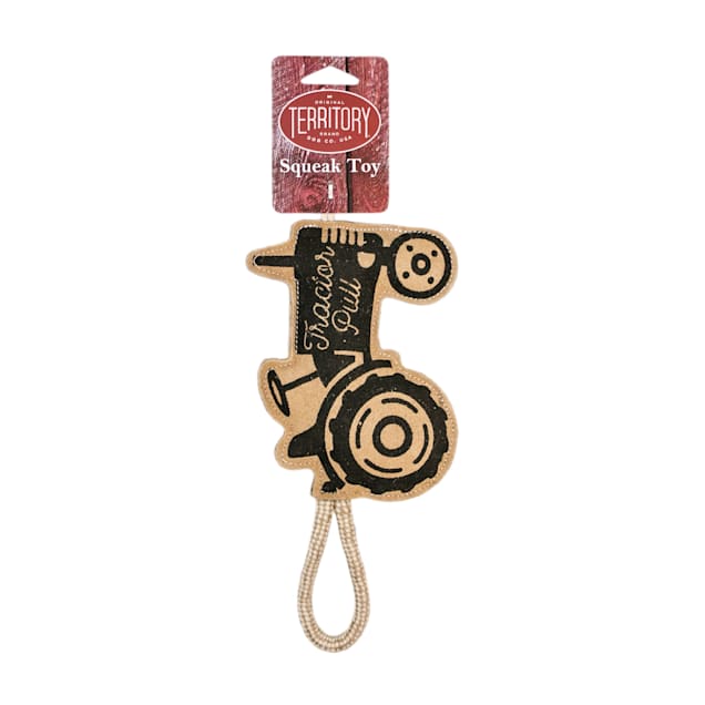 Territory Natural Leather Tractor Tug Dog Toy - Carousel image #1