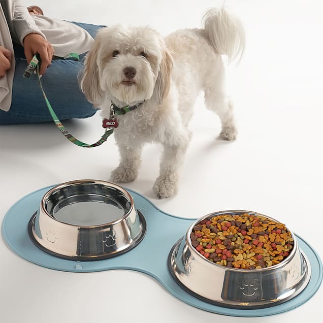 Pet Feeding Mat Waterproof, Anti-Slip Water Bowl Mat with Raised