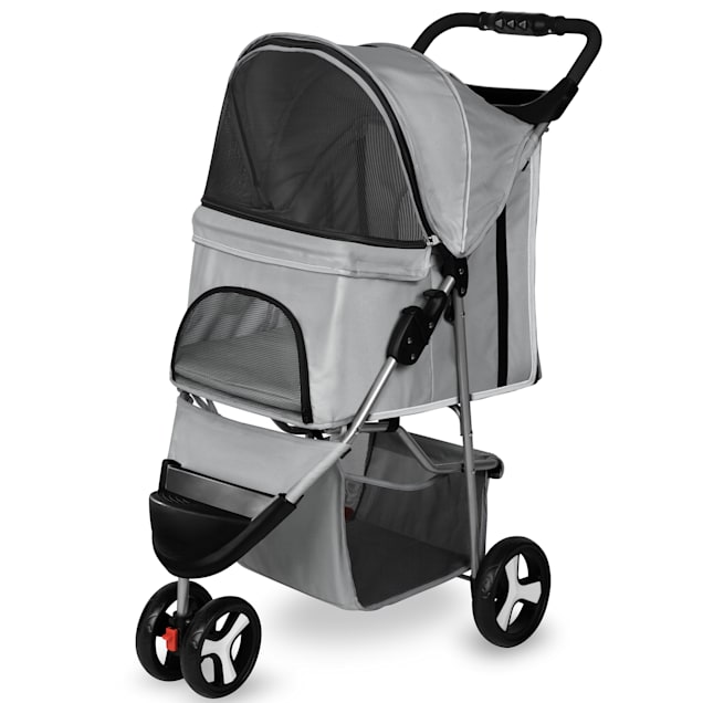 Paws & Pals Gray EZ Folding 3 Wheel Pet Stroller - Carousel image #1