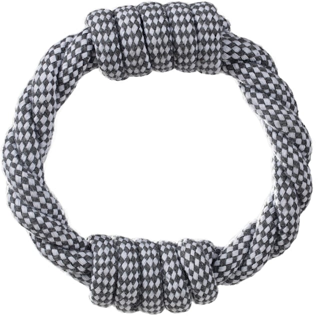 Paws & Pals Black Rope Ring Dog Toy, Small - Carousel image #1