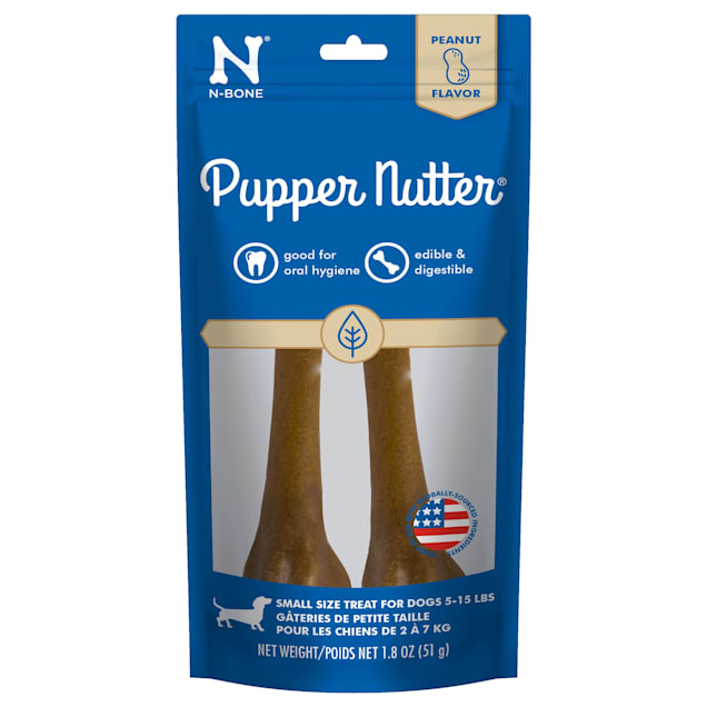 N-Bone Pupper Nutter Peanut Flavor Small Dental Bone for Dogs, 1.8 oz. - Carousel image #1