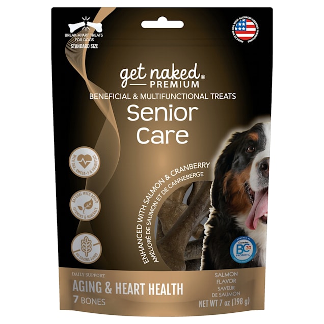 Get Naked Premium Senior Care Beneficial & Multifunctional Salmon Flavor Dog Treats, 7 oz. - Carousel image #1