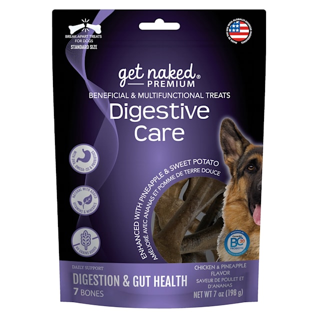 Get Naked Premium Digestive Care Beneficial & Multifunctional Chicken & Pineapple Flavor Dog Treats, 7 oz. - Carousel image #1