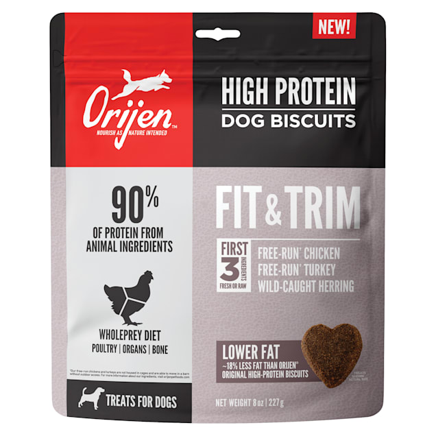 ORIJEN High Protein Fit & Trim Crunchy Biscuit Dog Treats, 8 oz. - Carousel image #1