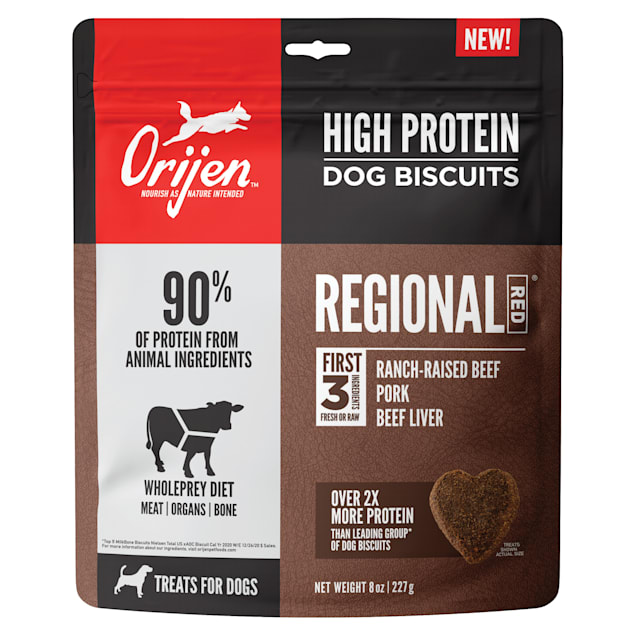ORIJEN High Protein Regional Red Crunchy Biscuit Dog Treats, 8 oz. - Carousel image #1