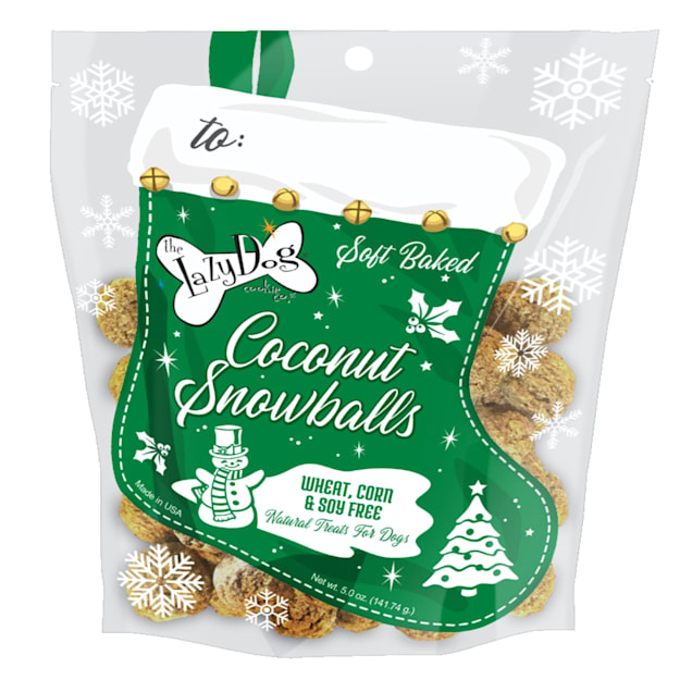 The Lazy Dog Cookie Co. Coconut Snowballs Stocking Dog Treats, 5 oz. - Carousel image #1