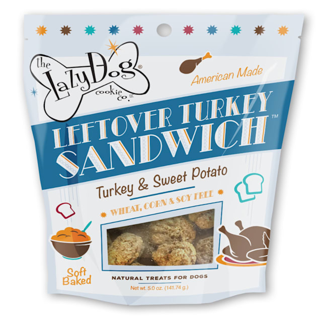 The Lazy Dog Cookie Co. Leftover Turkey Sandwich Dog Treats, 5 oz. - Carousel image #1