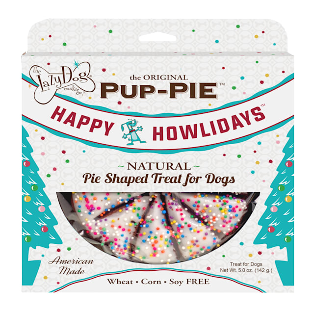 The Lazy Dog Cookie Co. Happy Holidays Pie Shaped Dog Treats, 5 oz. - Carousel image #1