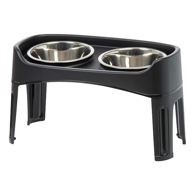 Premium 7 Elevated Dog and Cat Pet Feeder, Double Bowl Raised Stand Comes with