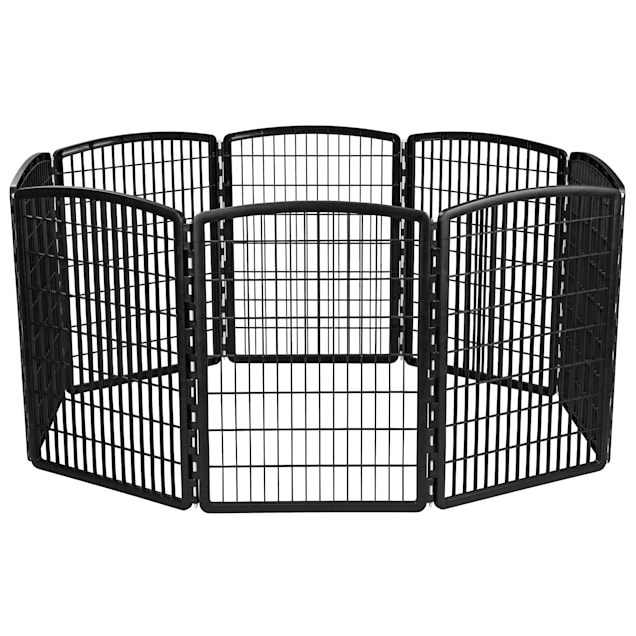 Iris Black Exercise 8-Panel Pet Playpen, Medium - Carousel image #1
