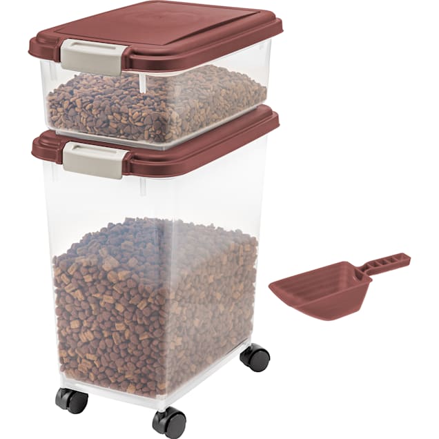 Iris Brown Airtight Pet Food Storage Container Combo Pack of 3