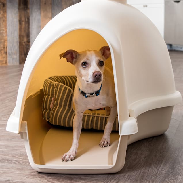 Iris White/Almond Igloo Shaped Dog House - Carousel image #1