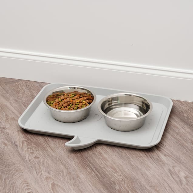 Iris Light Gray FEED ME Pet Feeding Mat Small
