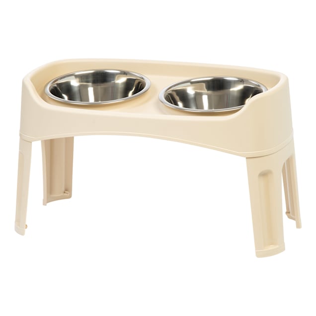 Iris Almond Elevated Double Diner Dog Feeder, 8 Cup - Carousel image #1
