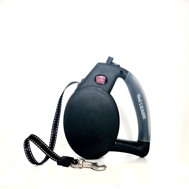 Wigzi Black Durable Liquid Filled Gel Handle Comfort Grip Retractable Dog Leash, Small - Carousel image #1