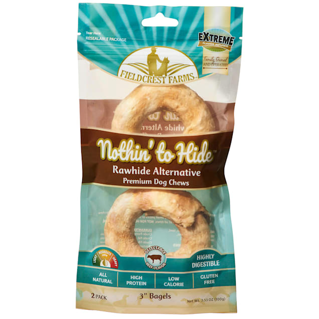 Fieldcrest Farms Nothin' to Hide Bagels Beef Flavor Premium Dog Chews, 3.5 oz., Pack of 2 - Carousel image #1